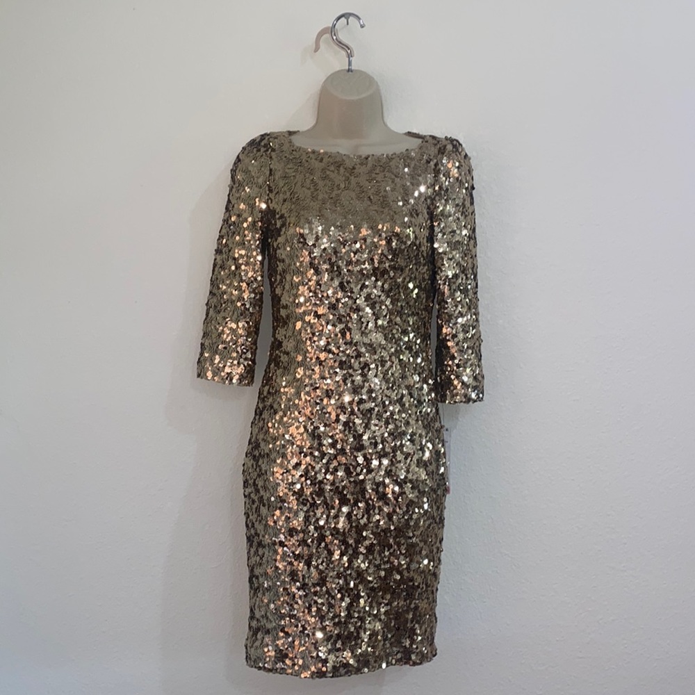 Antonio Melani Gold Sequined Dress